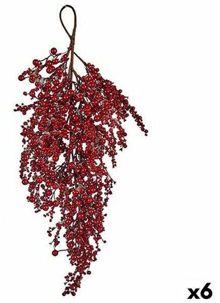 Christmas garland Branch Red fruits Plastic 69 x 17 x 17 cm (6 Units)