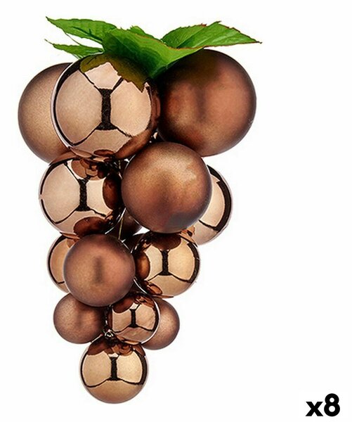 Christmas Bauble Grapes Large Brown Plastic 22 x 22 x 33 cm (8 Units)