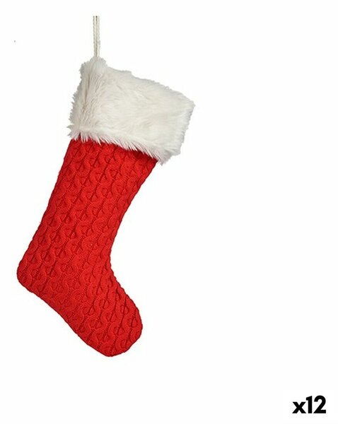 Christmas bauble Christmas Stocking Red Cloth 28 x 4 x 46 cm (12 Units)