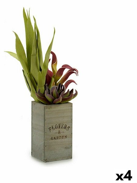 Decorative Plant Flowers Garden Brown Green 10 x 50 x 10 cm (4 Units)