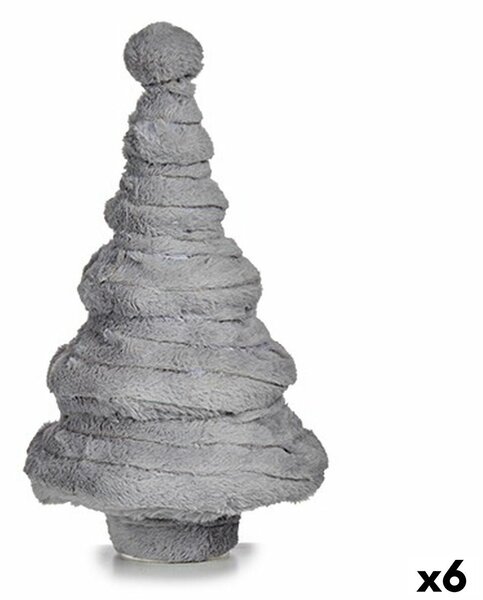 Christmas Tree Velvet Grey 22 x 37,5 x 22 cm (6 Units)