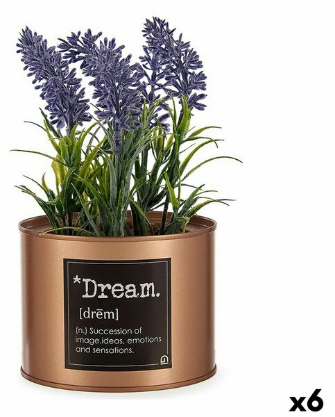 Decorative Plant Lavendar Can Purple Metal Copper Green Plastic 10 x 18 x 10 cm (6 Units)