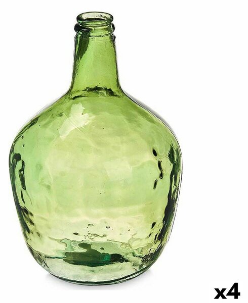 Bottle Smooth Decoration 17 x 29 x 17 cm Green (4 Units)