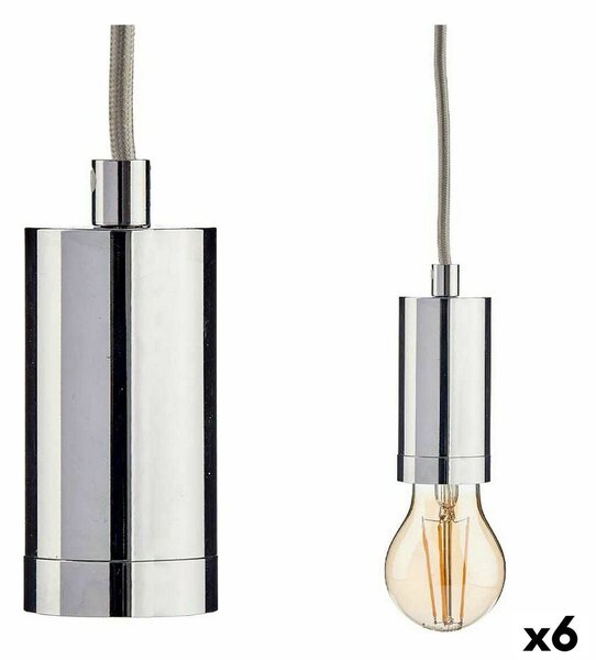 Ceiling Light 220-250 V 60 W Silver Metal (6 Units)