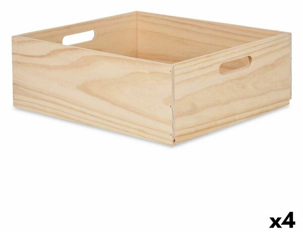 Decorative box Pine 35 x 14 x 40 cm (4 Units)