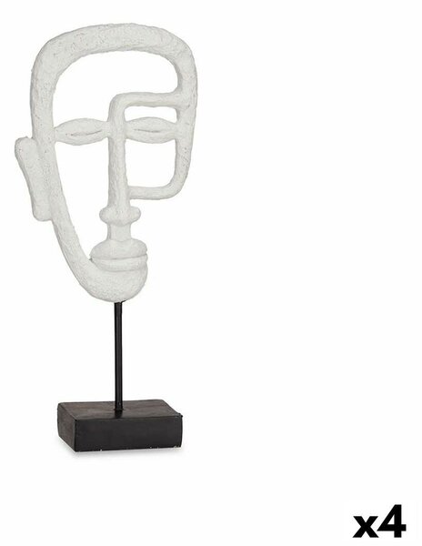 Decorative Figure Face White 19,5 x 38 x 10,5 cm (4 Units)