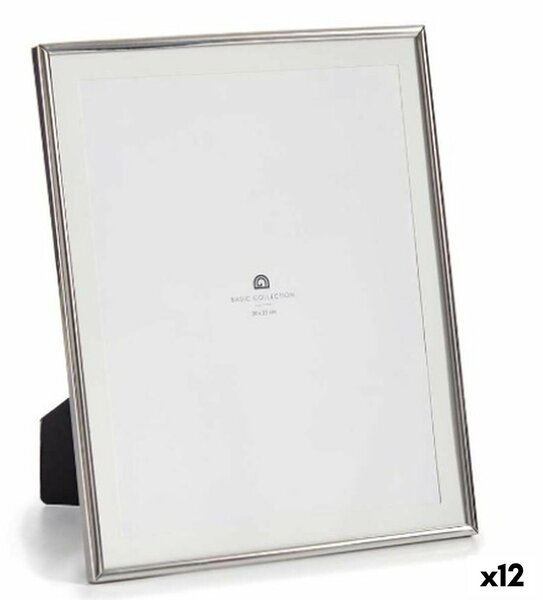 Photo frame Silver Crystal Steel 23 x 28 x 15 cm (12 Units)