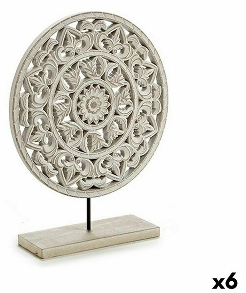 Decorative Figure Mandala White 30 x 36 x 7 cm (6 Units)