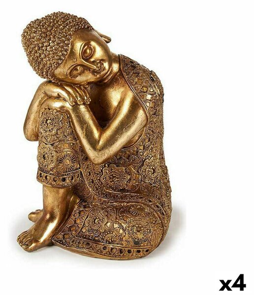 Decorative Figure Buddha Sitting Golden 20 x 30 x 20 cm (4 Units)