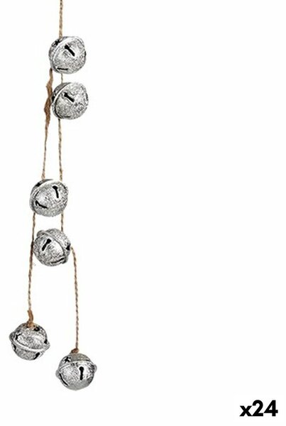 Christmas bauble Rattle Silver 2,5 x 2,5 x 55 cm (24 Units)