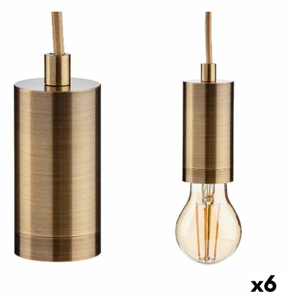 Ceiling Light Golden Metal 60 W 11,5 x 12 x 11,5 cm (6 Units)