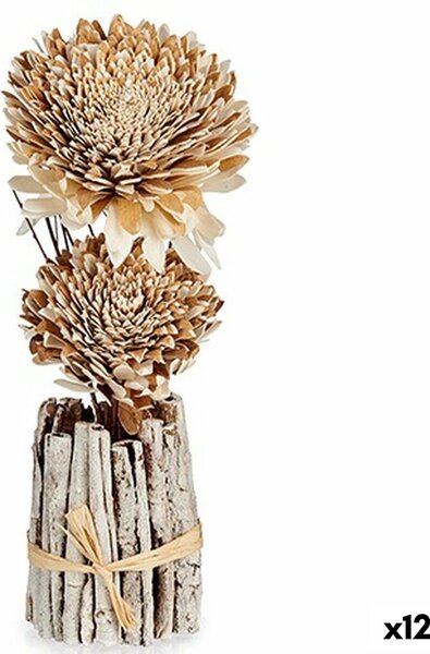 Decorative Flower Natural 13 x 37 x 14 cm (12 Units)