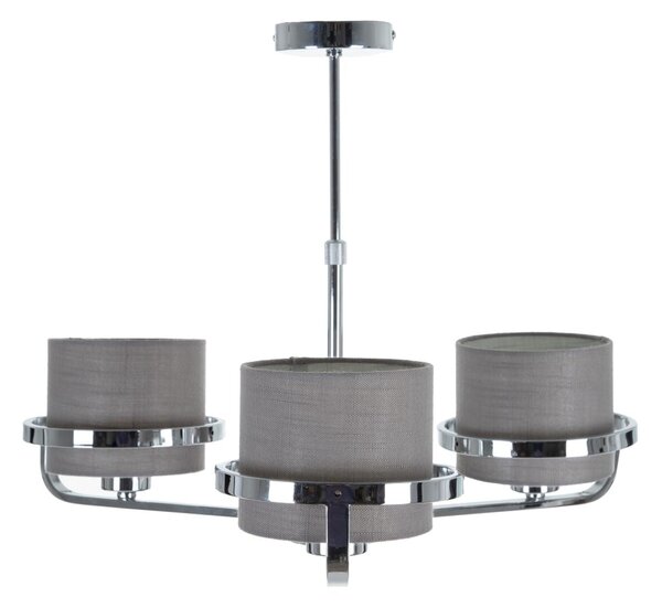 Ceiling Light Grey Silver Linen Metal Iron 220-240 V 52 x 50 x 44,5 cm