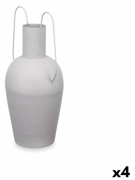 Vase With handles Grey Steel 24 x 45 x 18 cm (4 Units)