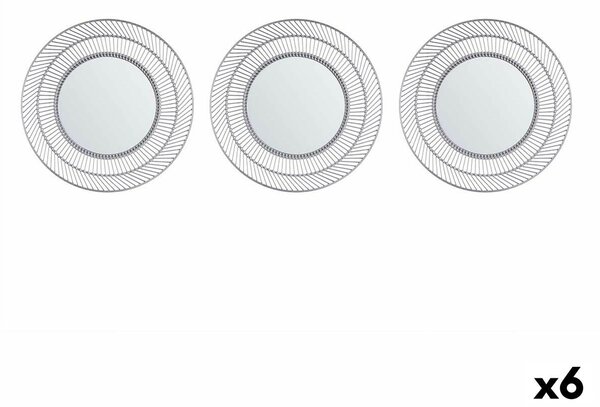 Mirror Set Circular Silver polypropylene 78 x 26 x 2,5 cm (6 Units)