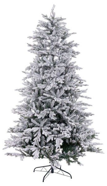 Christmas Tree White Green PVC Metal Polyethylene Snowfall 180 cm