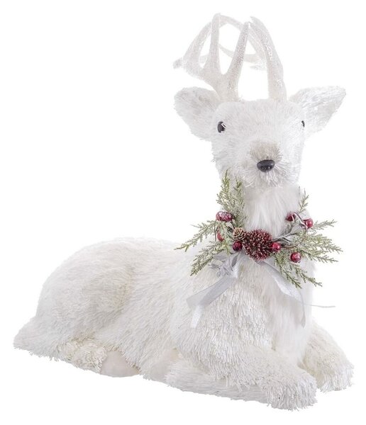 Christmas bauble White Polyfoam Deer 60 x 37 x 63 cm