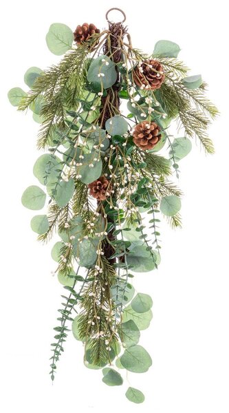 Door Hanger Christmas Green Natural Rattan Plastic 71,12 cm