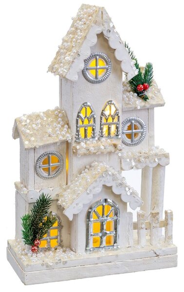 Christmas bauble White Wood House 24 x 11 x 39 cm