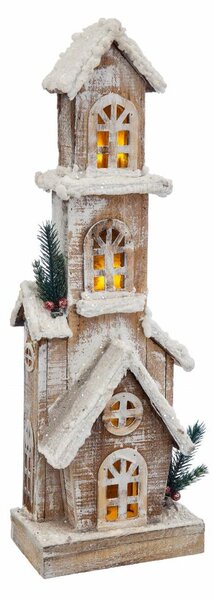 Christmas bauble White Beige Wood House 18 x 11 x 55 cm