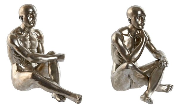 Decorative Figure Home ESPRIT Golden Silver 19 x 13,5 x 22 cm (2 Units)