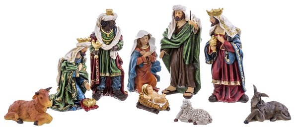 Christmas bauble Multicolour Polyresin Nativity/Bethlehem 31,5 cm (9 Pieces)