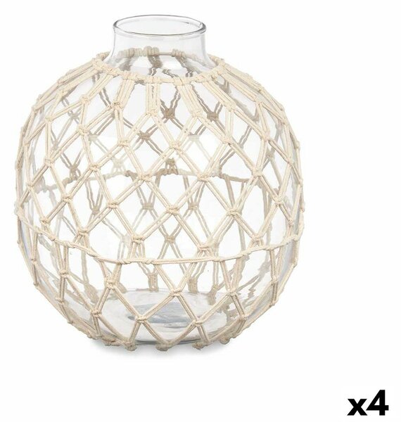 Decorative bauble White Transparent 21 x 23 cm (4 Units)