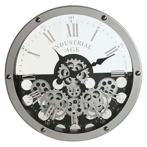 Wall Clock Home ESPRIT Black Silver Metal Crystal Gears 52 x 8,5 x 52 cm