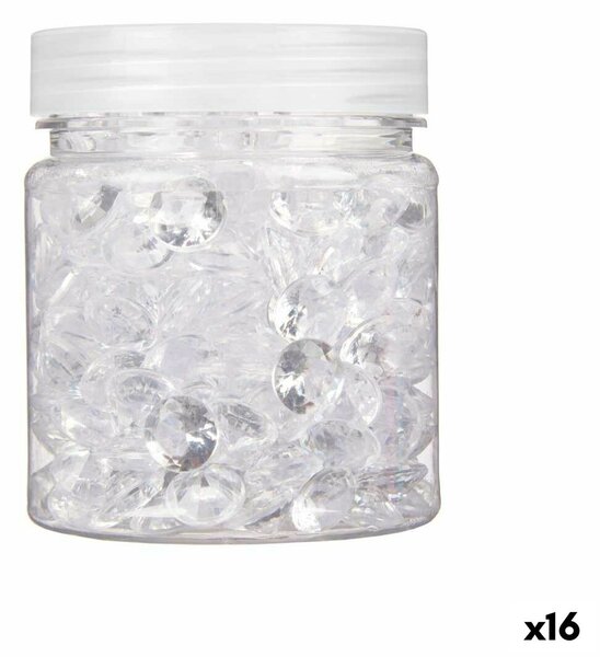 Decorative Stones Diamond 150 g Transparent Plastic 6,5 x 8 x 6,5 cm (16 Units)