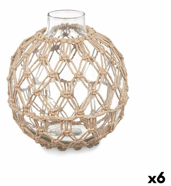 Decorative bauble Transparent Natural 18 x 20 cm (6 Units)