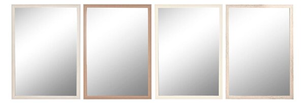 Wall mirror Home ESPRIT White Brown Beige Grey Cream Crystal polystyrene 66 x 2 x 92 cm (4 Units)