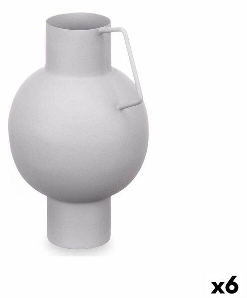 Vase Sphere Grey Steel 15 x 23 x 13 cm (6 Units)