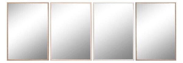 Wall mirror Home ESPRIT White Brown Beige Grey Crystal polystyrene 63,3 x 2,6 x 89,6 cm (4 Units)