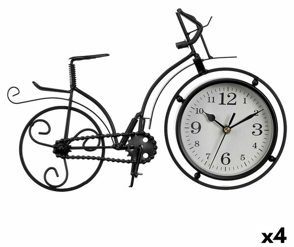 Table clock Bicycle Black Metal 33 x 22,5 x 4,2 cm (4 Units)