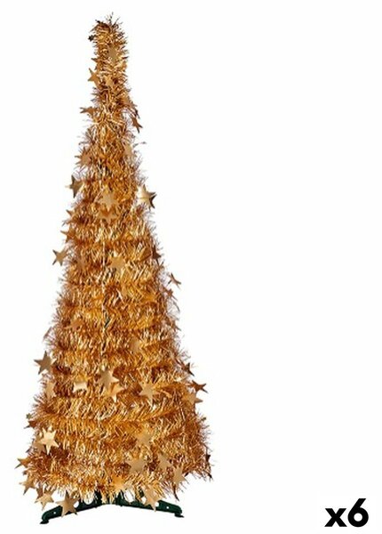 Christmas Tree Golden Tinsel 38 x 38 x 150 cm (6 Units)