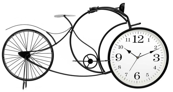 Table clock Bicycle Black Metal 95 x 50 x 12 cm