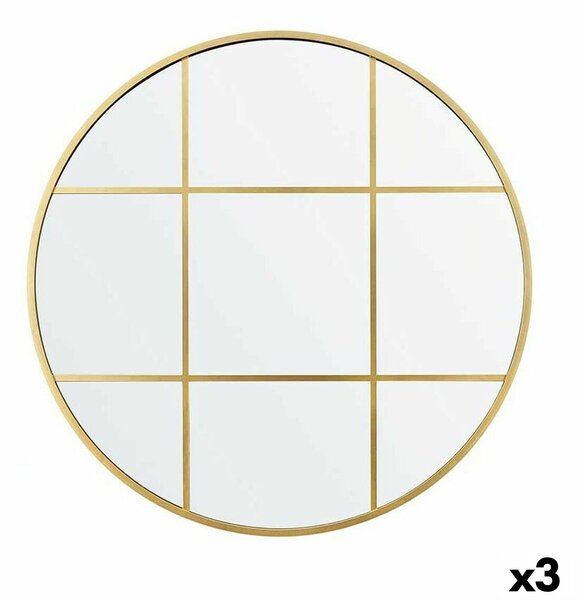 Wall mirror Window Golden polystyrene 80 x 80 x 3 cm (3 Units)