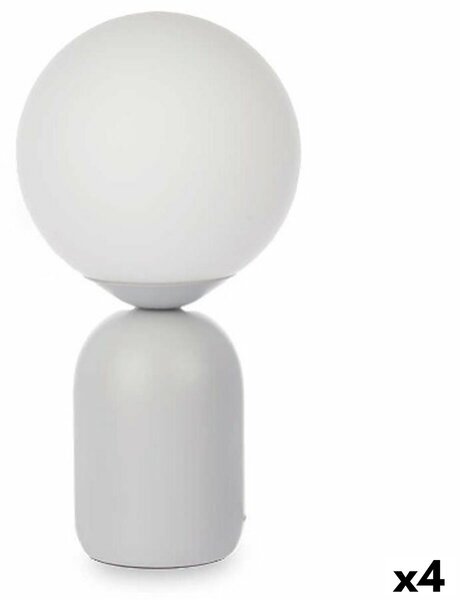 Desk lamp Ball 40 W White Grey Ceramic 15 x 28,5 x 15 cm (4 Units)