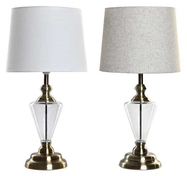 Desk lamp Home ESPRIT White Beige Metal Crystal 35 x 35 x 69 cm (2 Units)