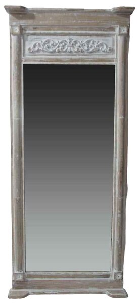 Wall mirror Home ESPRIT White Natural Mango wood MDF Wood Romantic 87,6 x 9,5 x 203 cm