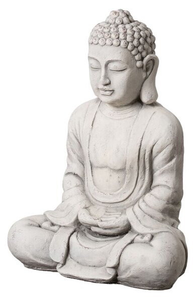 Sculpture Grey Clay Fibre 44 x 27 x 58 cm Buddha