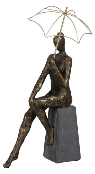 Decorative Figure Copper Lady 25 x 17,5 x 44 cm