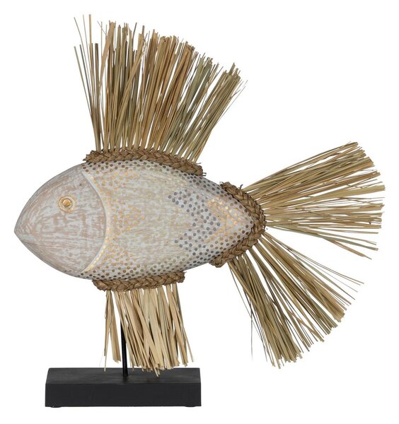 Decorative Figure White Brown Natural Fish 57 x 12 x 60 cm