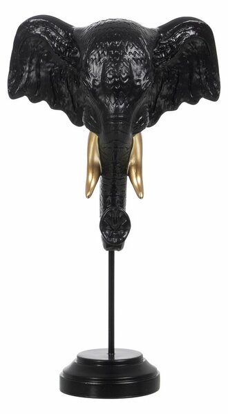 Decorative Figure Black Golden Elephant 20,5 x 14,3 x 35,5 cm