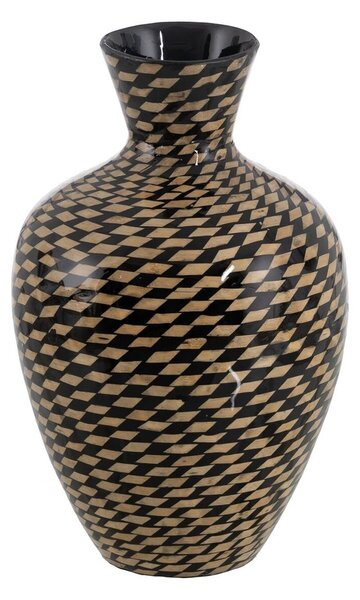 Vase Black Beige Bamboo 28 x 28 x 46 cm