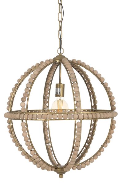 Ceiling Light Natural Metal oak wood 220-240 V 54 x 54 x 54 cm