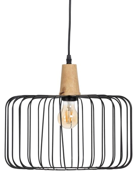 Ceiling Light Black Natural Wood Iron 220-240 V 35 x 35 cm