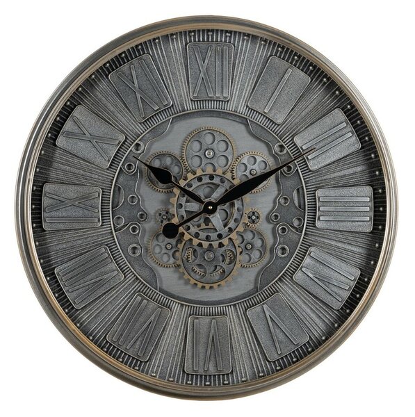 Wall Clock Grey Crystal Iron 69,5 x 9 x 69,5 cm (3 Units)