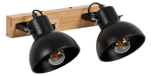 Wall Light Black Beige Wood Iron A 220-240 V 36 x 21 x 17 cm