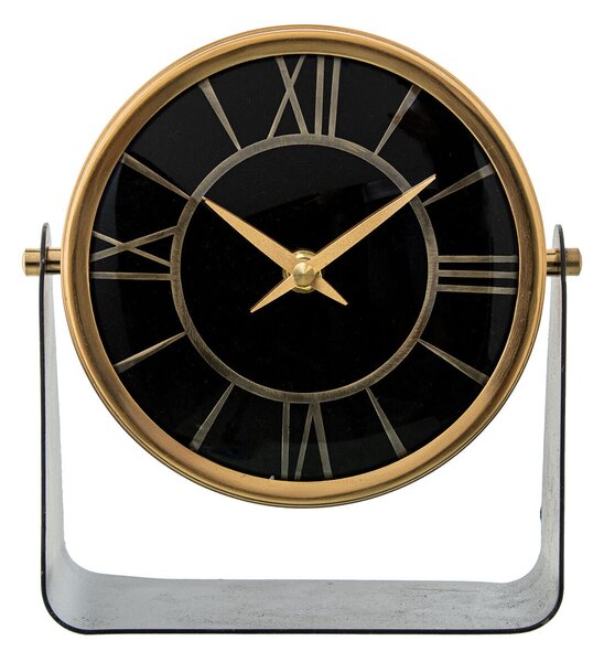 Table clock Alexandra House Living Black Golden Metal 20 x 17 x 8 cm